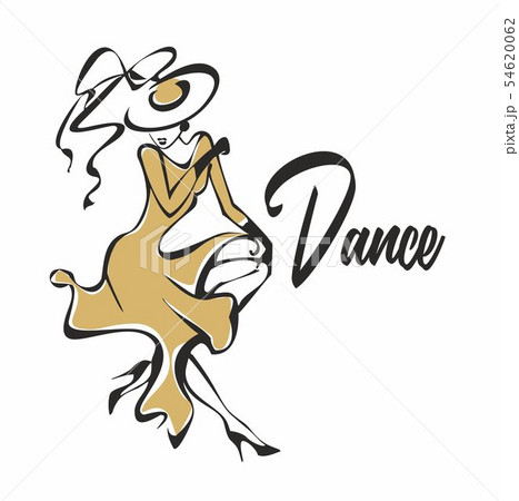 Dancer. The logo for the dance industry. Girl in a 54620062