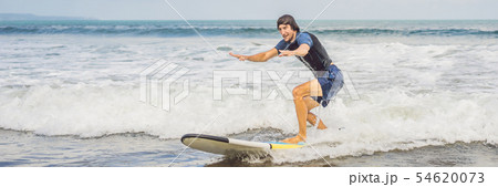 BANNER, LONG FORMAT Surfer on the wave, catches a wave, surfing in the pipe. Surfing in the ocean on BANNER, LONG FORMAT Surfer on the wave, catches a wave, surfing in the pipe. Surfing in the ocean on 54620073