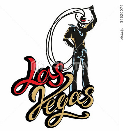 Las Vegas. Cowboy. Lasso. Invitation. Greeting. 54620074