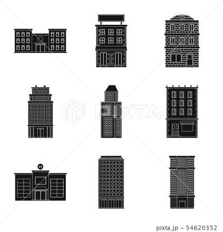 Vector illustration of modern and estate icon. Collection of modern and building stock vector Vector illustration of modern and estate icon. Collection of modern and building stock vector 54620352