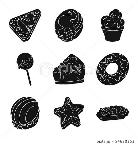 Vector design of sweetness and product icon. Collection of sweetness and sweet stock vector Vector design of sweetness and product icon. Collection of sweetness and sweet stock vector 54620353