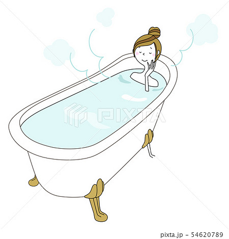 若い女性 バスタイム お風呂のイラスト素材 5467