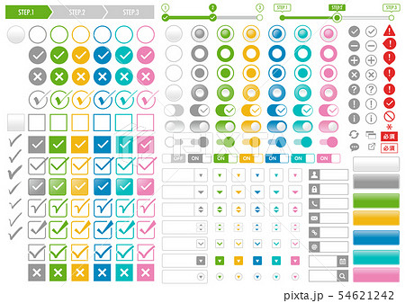 チェックボックス ラジオボタン フォーム素材のイラスト素材 54621242 Pixta