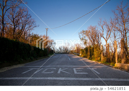 Background of the road with the inscription ticket Background of the road with the inscription ticket 54621851