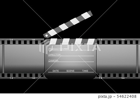 カチンコとフィルムの3DCG 54622408