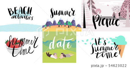 Lettering on beach, picnic, vacation and summer Lettering on beach, picnic, vacation and summer 54623022