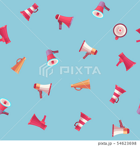 mega-phone voice volume speaker control megaphone flat voice speaking illustration different model 54623698