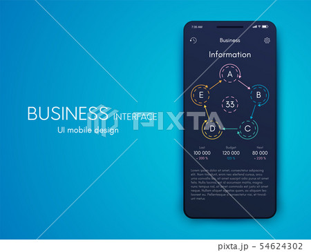 Vector graphics mobile infographics with five options. Template for creating mobile applications 54624302