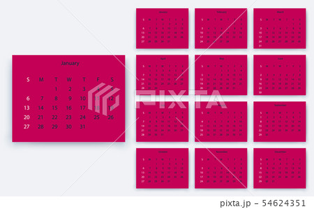 simple calendar 2019 yesr, Stock vector design eps10. 54624351