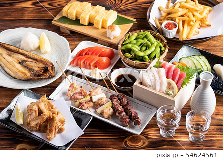 japanese assorted popular izakaya appetizers 54624561