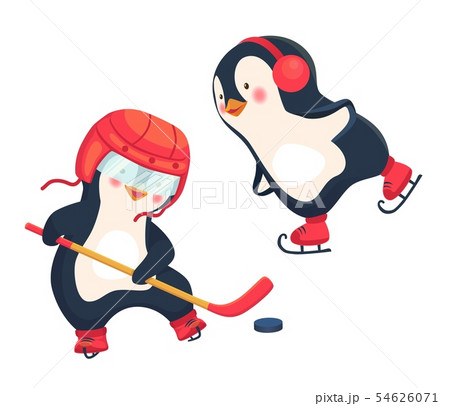 penguin hockey player and penguin skater 54626071