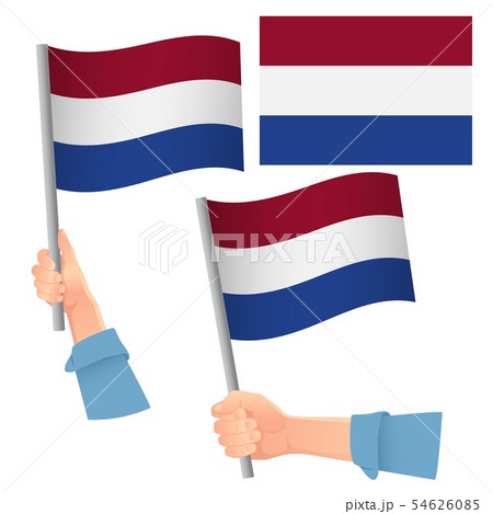 netherlands flag in hand set netherlands flag in hand set 54626085