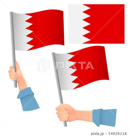Bahrain flag in hand set 54626118