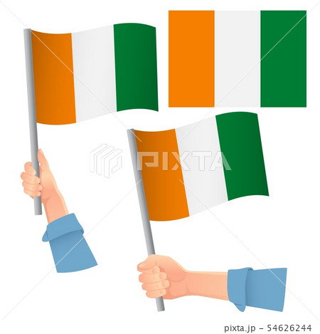 cote d'ivoire - Ivory Coast flag in hand set cote d'ivoire - Ivory Coast flag in hand set 54626244