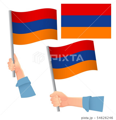 armenia flag in hand set 54626246