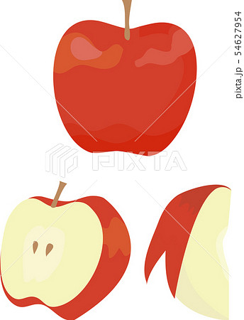 リンゴ ハーフカット うさぎリンゴのイラスト素材