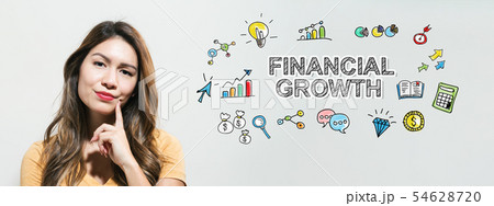 Financial growth with young woman Financial growth with young woman 54628720