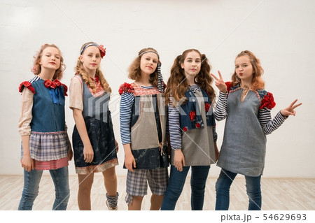 Pretty girls in original style costumes shot 54629693