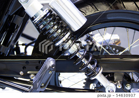 Black Shock Absorbers part of Motorcycle Black Shock Absorbers part of Motorcycle 54630937