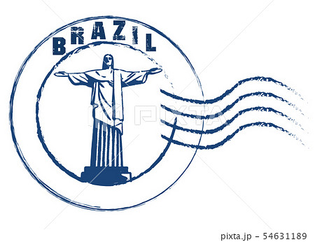 Brazil theme stamp style on white background . Brazil theme stamp style on white background . 54631189