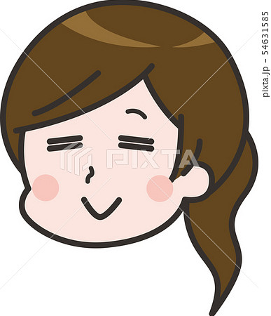 なごむ女性 顔のイラスト素材