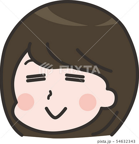 なごむ女性 顔のイラスト素材