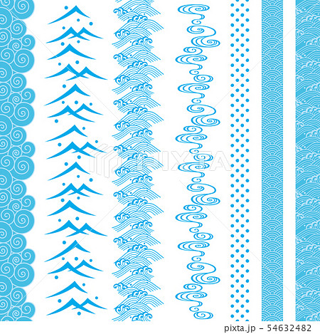 波 縦ライン 和風波 日本 海まつり 広告イラストのイラスト素材