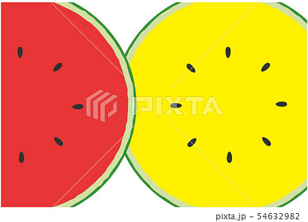 スイカ ポストカード 背景素材 フレームのイラスト素材