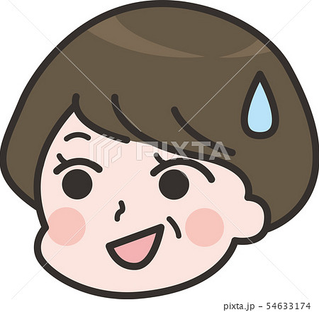 目が泳ぐ女性 顔のイラスト素材 54633174 Pixta
