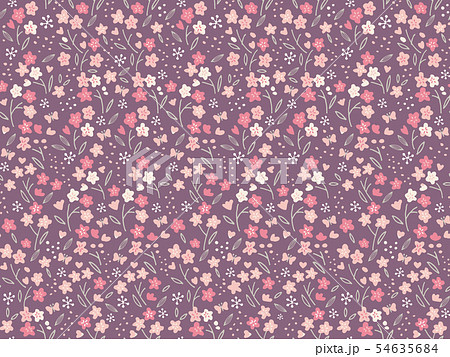小花柄のシームレスパターン 54635684