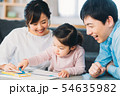 リビングルーム　若いファミリー 54635982