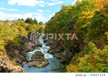 紅葉 岩手県 一関市 厳美渓 紅葉 岩手県 一関市 厳美渓 54637154