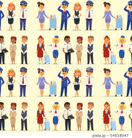 Pilots and stewardess vector illustration airline character plane personnel staff air hostess flight Pilots and stewardess vector illustration airline character plane personnel staff air hostess flight 54638047