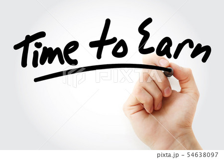 Time to Earn text with marker 54638097