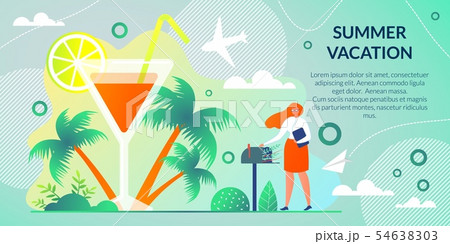 Vector Illustration Summer Vacation Cartoon Flat.  54638303