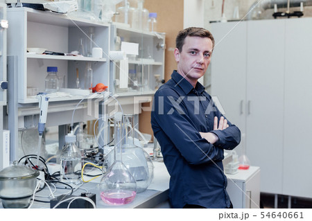 Scientist in a laboratory analyzes lab. analysis, dna, bio, microbiology Scientist in a laboratory analyzes lab. analysis, dna, bio, microbiology 54640661