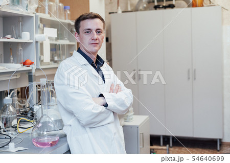 Scientist in a laboratory analyzes lab. analysis, dna, bio, microbiology Scientist in a laboratory analyzes lab. analysis, dna, bio, microbiology 54640699