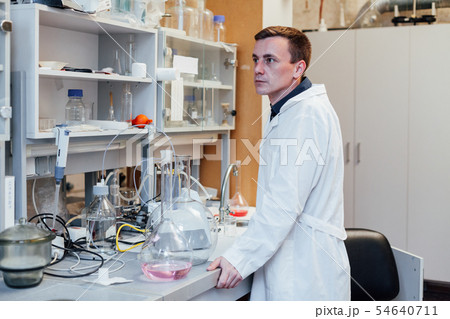 Scientist in a laboratory analyzes lab. analysis, dna, bio, microbiology 54640711