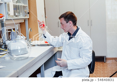 Scientist in a laboratory analyzes lab. analysis, dna, bio, microbiology 54640831