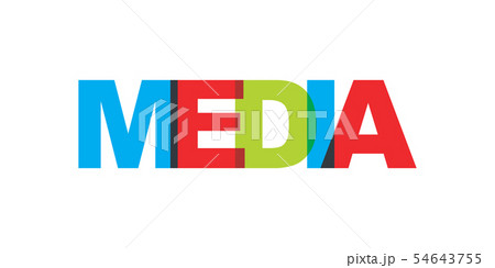 Media business card text. Modern lettering poster. 54643755