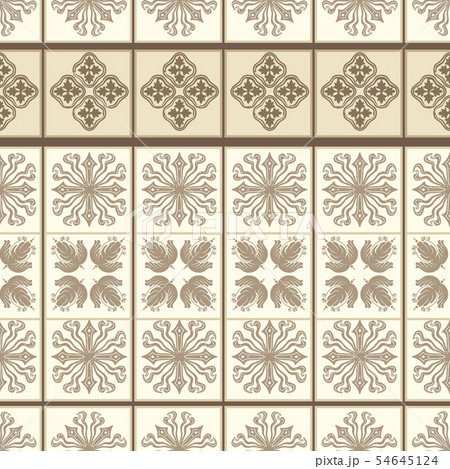 Vector ceramic tile pattern, abstract mosaic, seamless ornament 54645124