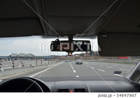 Approaching a pay toll Approaching a pay toll 54647907