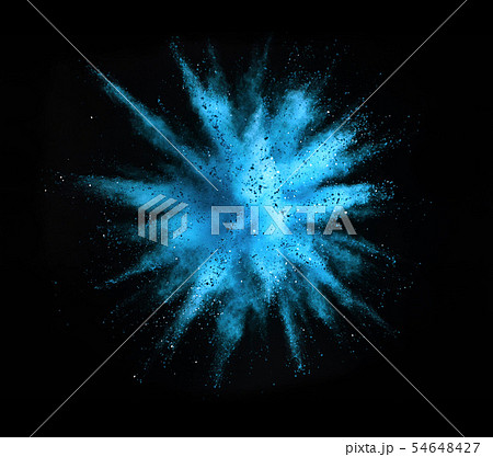 Explosion of colored powder on black background Explosion of colored powder on black background 54648427