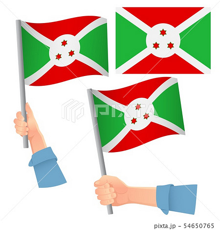 Burundi flag in hand set 54650765