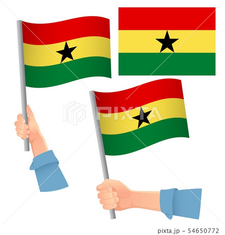 Ghana flag in hand set 54650772