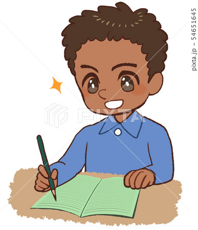 ノートをとる子ども　グリーンノート 54651645
