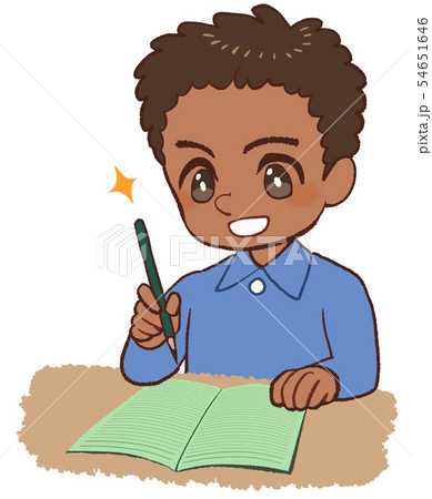 ノートをとる子ども　グリーンノート 54651646