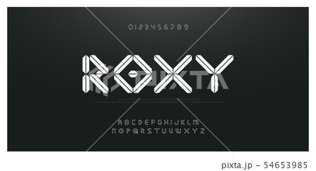 Abstract technology font, number alphabet type. 54653985