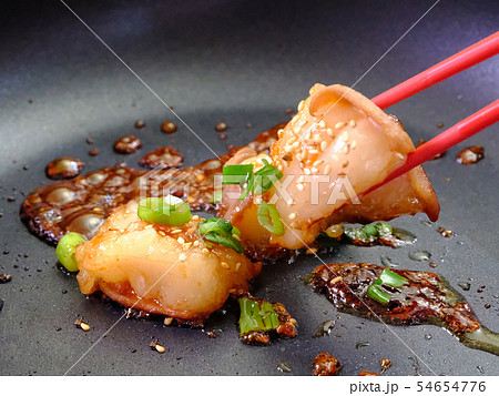 ホルモン 小腸 もつ タレ 焼 牛 肉 生 博多 福岡 新鮮 料理 バーベキュー 酒 肴 ビール 54654776