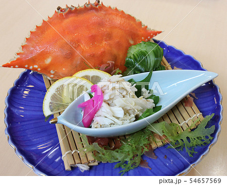 ワタリガニのほぐし身 蒸し蟹料理 の写真素材